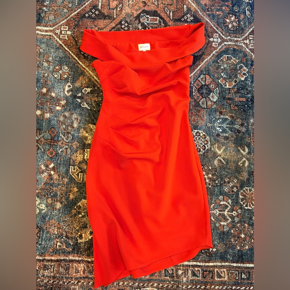 Milly Ally Scarlet Dress Rare Color